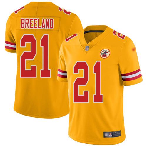 Men Kansas City Chiefs 21 Breeland Bashaud Limited Gold Inverted Legend Football Nike NFL Jersey